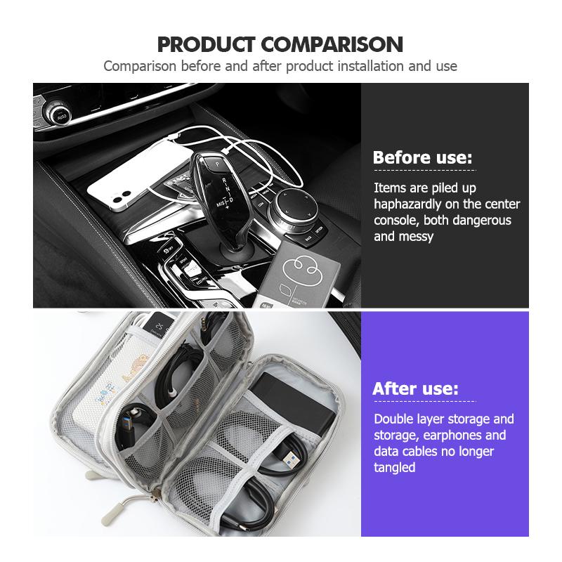 2026 Hot For Volkswagen VW Car Storage Bag Earphone USB Data Cable Travel Organizer For Volkswagen VW Polo Jetta Sagitar Magotan