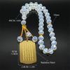 Thailändische Buddhistische Schriftzeichen Anhänger für Auto, Anhänger für Damen Herren Edelstahl Goldfarbe Religion Glaube Kristallkette Schmuck