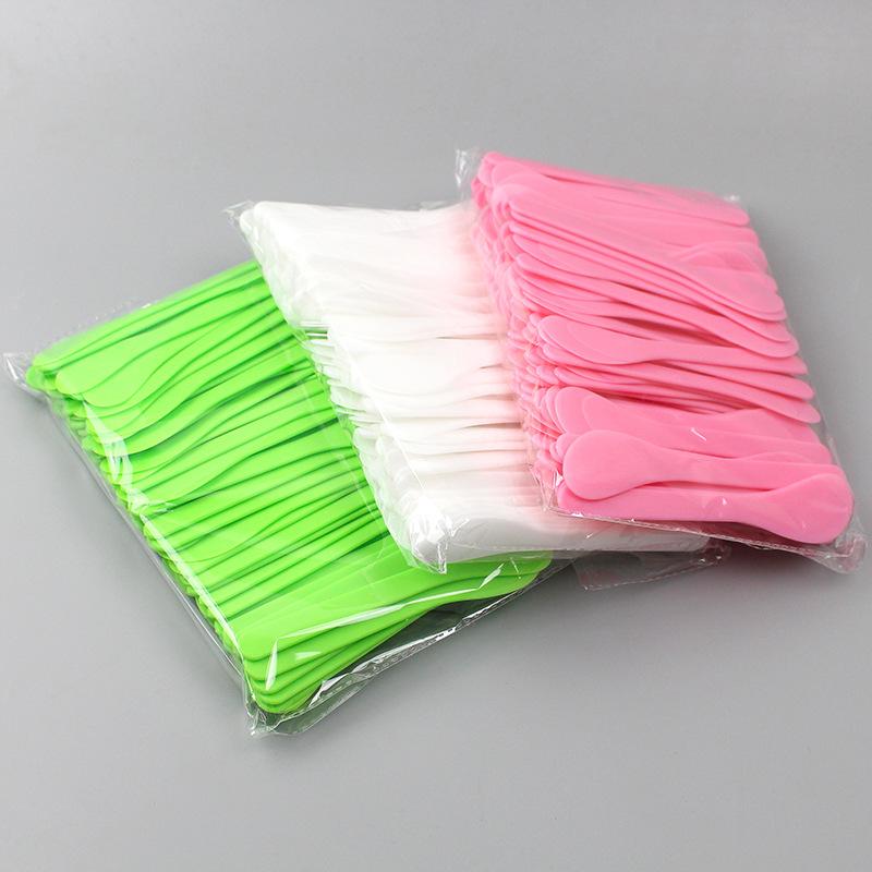 100 Stück Gesichtsmasken-Sticks Kosmetische Spatel Löffel DIY Gesichtsmasken-Löffel Beauty Make-up-Sticks Schlamm-Mischwerkzeuge Hautpflege Beauty-Werkzeug