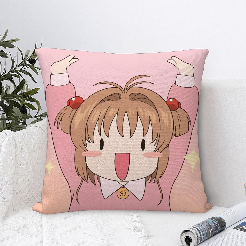 Anime C-Cardcaptor S-Sakura Pillow Case Sofa Decorative Home Double-sided Printing Short Plush Cushion Cover Throw Pillow Cover