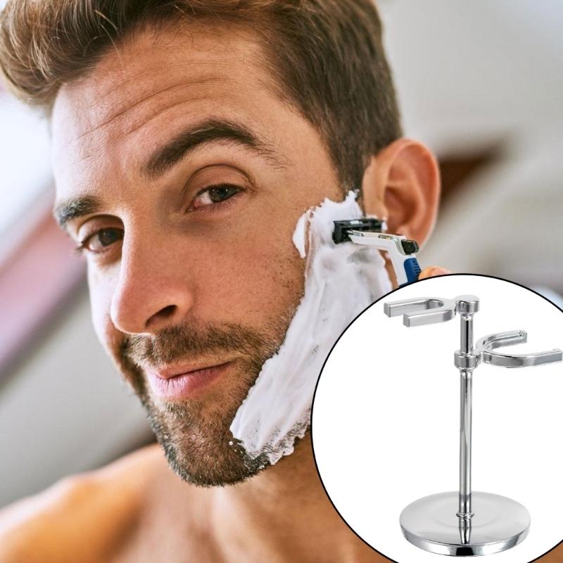 Space Saving Alloy Shaving Shavor and Brush Holder for Men's Grooming Essential Space Saving Shave Organizer