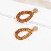 Rattan Wassertropfen Ohrringe für Frauen Holz Handgefertigt Hängeohrring Damen Modeschmuck Kolczyki