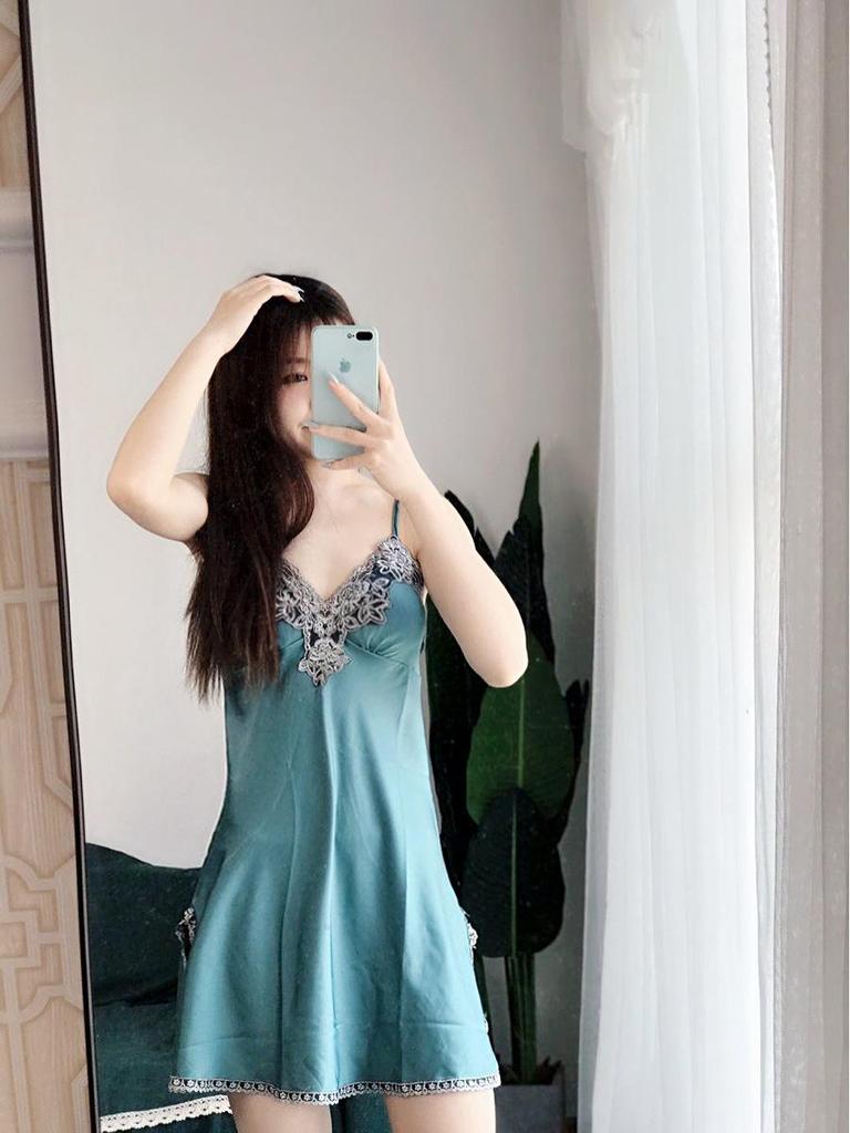 Frühlings-/Sommer Damen Seidig Weiches Pyjama-Set: Sling, Nachthemd, 5-teilige Homewear