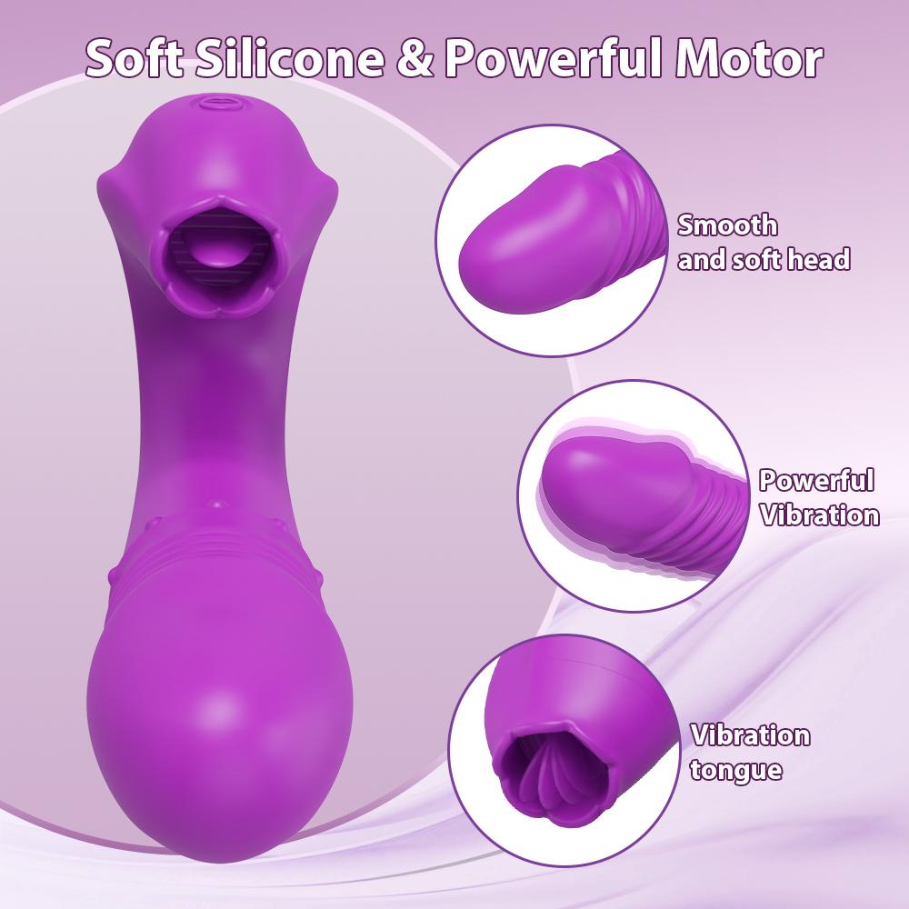 Powerful Thrusting Vibrator Female With Tongue Licking Clitoris Stimulator G Spot Dildo Massager Adult Goods Sex Toys For Women