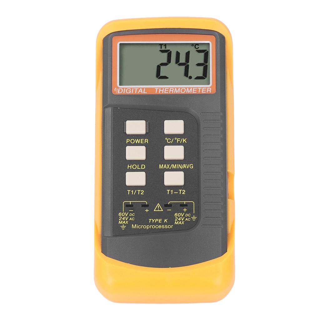 Digital K Type Thermometer Contact Double Probe Temperature Meter ?50.0?1370 Degree DC60V AC24V