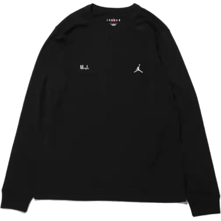 

Jordan Logo Letter Print Round Neck Pullover Long Sleeve T-Shirt Men Tops Black FZ1934-010 M
