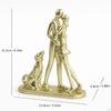 Paar und Hund Skulptur Statue Sammlung Moderne Familienfiguren Heimdeko für Bücherregal Geschenk