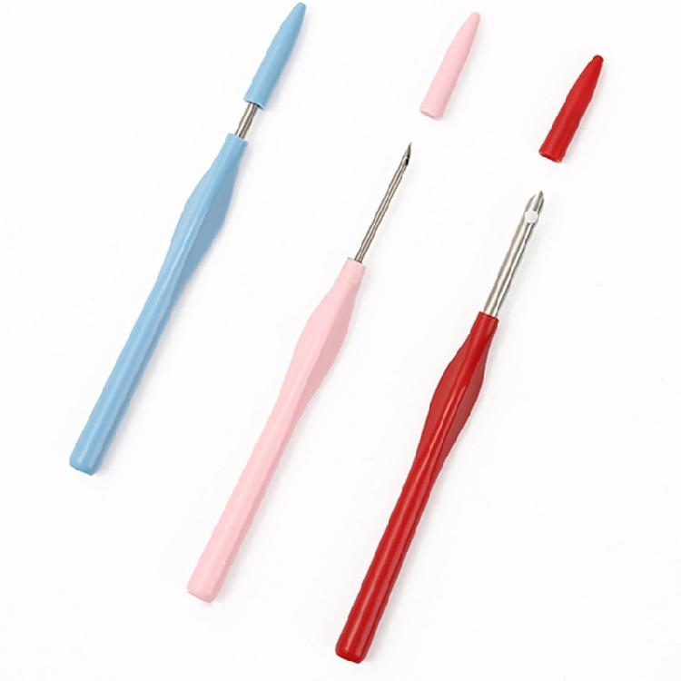 Pack Of 4 Punching Needle Embroidery Pen 2.5/3/3.5/5.0mm Needle Head for Beginner Hobbyists Embroidery Stitching Craft