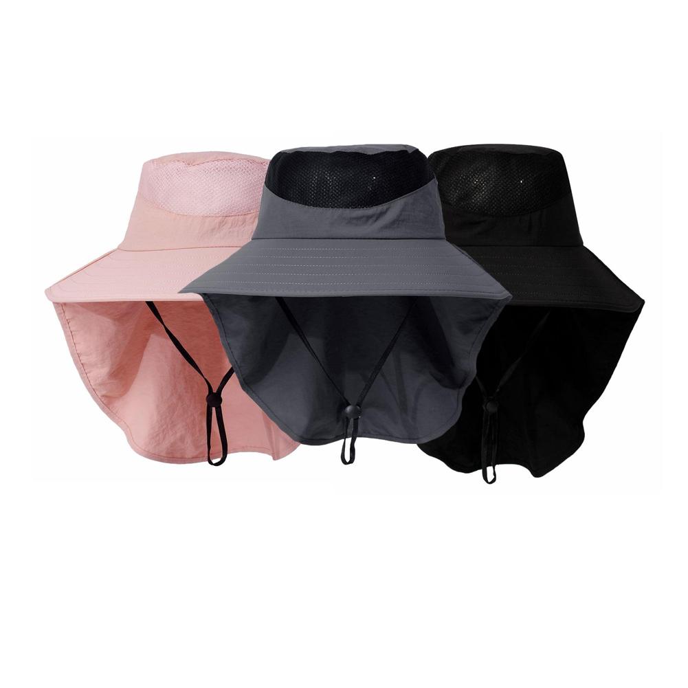 Sun Hats For Men Women Summer Foldable Outdoor Fishing Hat Breathable Wide Brim Bucket Hats With Neck Flap