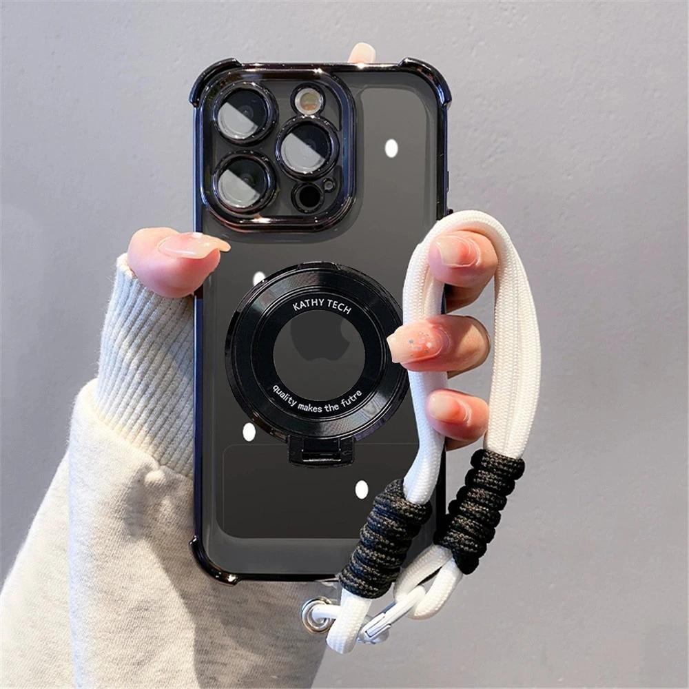 Redmi Note14 Pro Shockproof Magnetic Bracket Phone Case For Xiaomi Redmi Note 14 Pro Plus 4G 5G POCO X7 Pro With Lanyard Cover