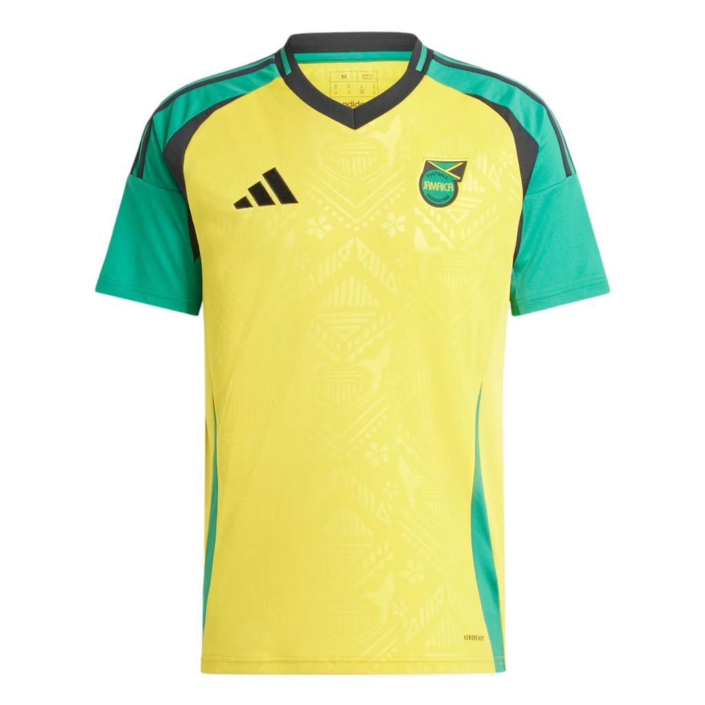 Adidas Jamaica 24 Home Jersey Short Sleeve Football Shirt Men Tops Yellow Green IT8541