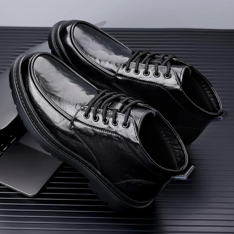 

Модные мужские ботинки на шнуровке, модные кроссовки для активного отдыха, высокие теплые туфли для мотоциклистов, мужские повседневные кожаные ботильоны для мужчин 10