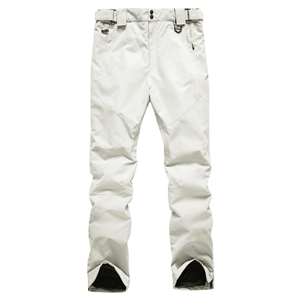 Couple's Color Warm Thick Pocket Strap Ski Pants For Men And Women