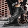 Men's casual boots spring and autumn anti slip soft sole comfortable outdoor boots fashion versatile leather boots mid top boots
