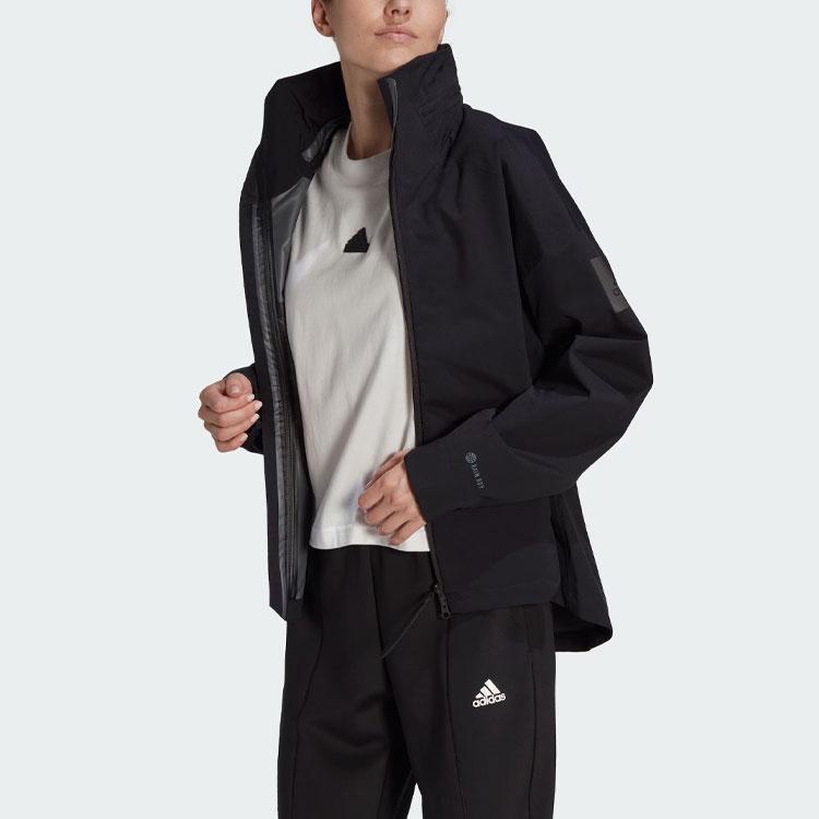 Adidas Myshelter Rain.Rdy Jacket Reflective Logo Sports Casual Hooded Jacket Women Jacket Black HT8774