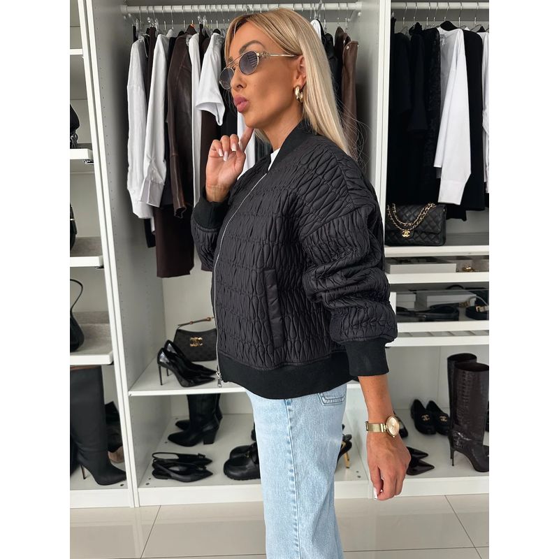 Autumn New Women clothes Western Style Solid Embroidered Short Zipper Clip Thin Gram Cotton-padded jacket High Waist Zip-up Top