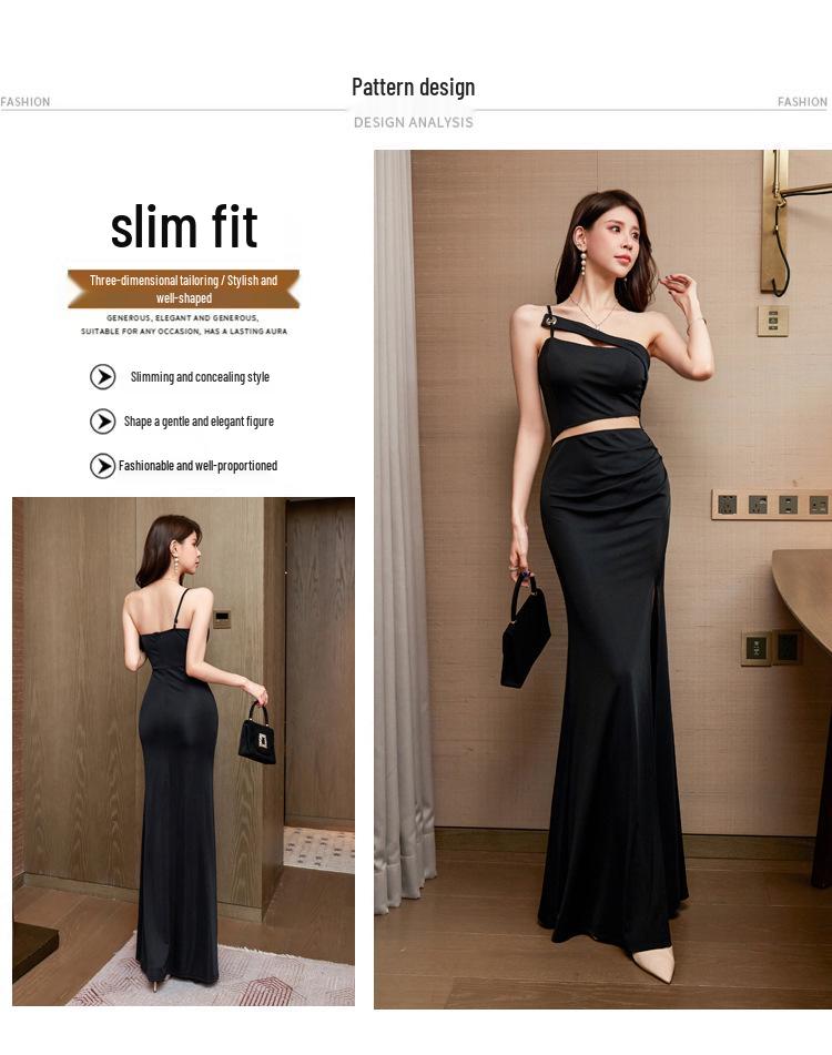 2026 Elegant Strapless Slit Evening Gown – Slimming Bodycon, Hip-Hugging, Floor-Length Dress