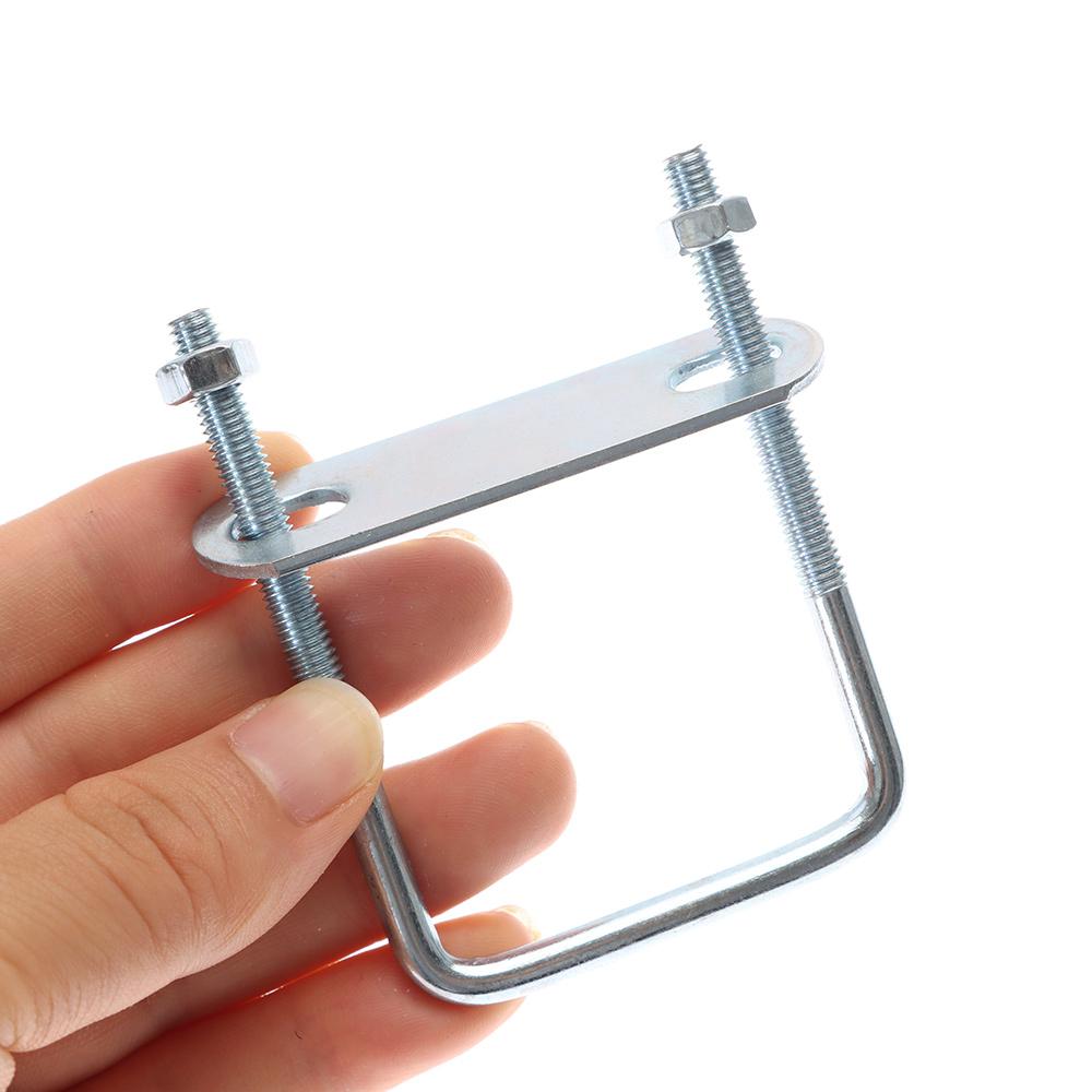 2Sets Iron Pipe U-clamp With Baffle Squa Bolt Durable Square Clamp