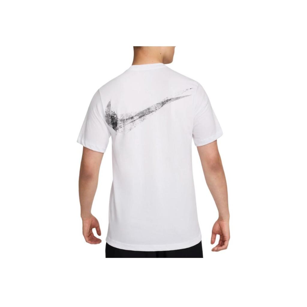 Nike Logo Print Rundhals Bequem Atmungsaktiv Kurzarm T-Shirt Herren Oberteile Weiß HF5247-100