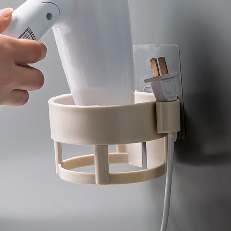 

No-Drill Hair Dryer Holder Wall Mount Storage Rack As in Picture