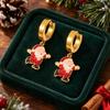 Oil Dropping Earrings 1 Pair Women Christmas Dripping Earrings, Santa Claus Xmas Daily Wear Tree Sleigh Dangle Earring, Lightweight Hypoallergenic