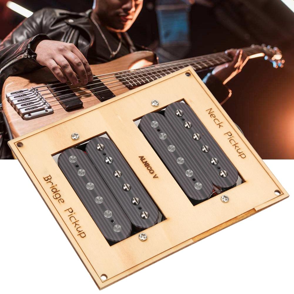 Electric Guitar Humbucker Pickup Wood Grain Cupronickel Base Double Coil Pickup