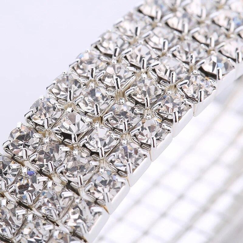 Hot Sale Multiple Styles Fashion Crystal Stretch Shine Bracelets For Women Couple Girlsfriend Bangles Wedding Bridal Gifts 2024