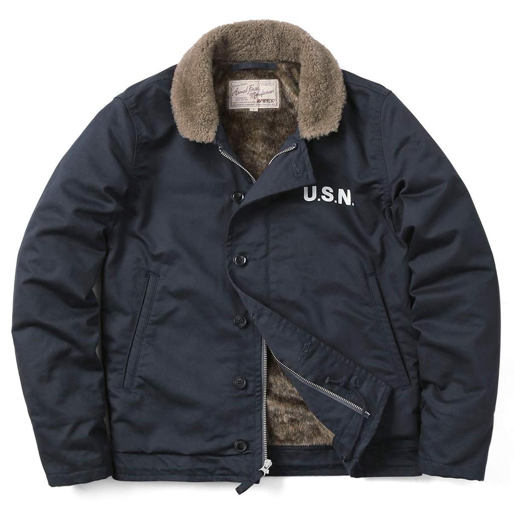 AVIREX Deck Jacket PLANE JACKET Outerwear Coat Blouson Navy L N-1 Men's (120)