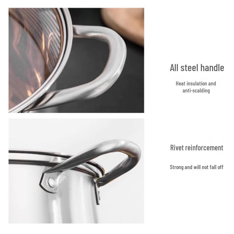 SULE Thickened Stainless Steel 26cm Stock Pot