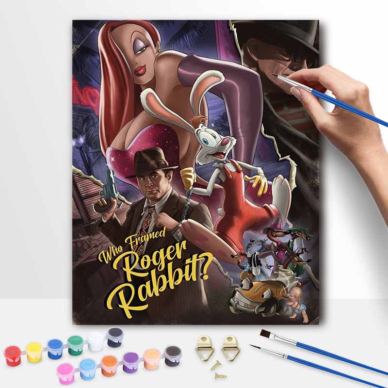 Disney oil painting handmade diy Who Framed Roger Rabbit movie poster gifts home decorations 20x30cm