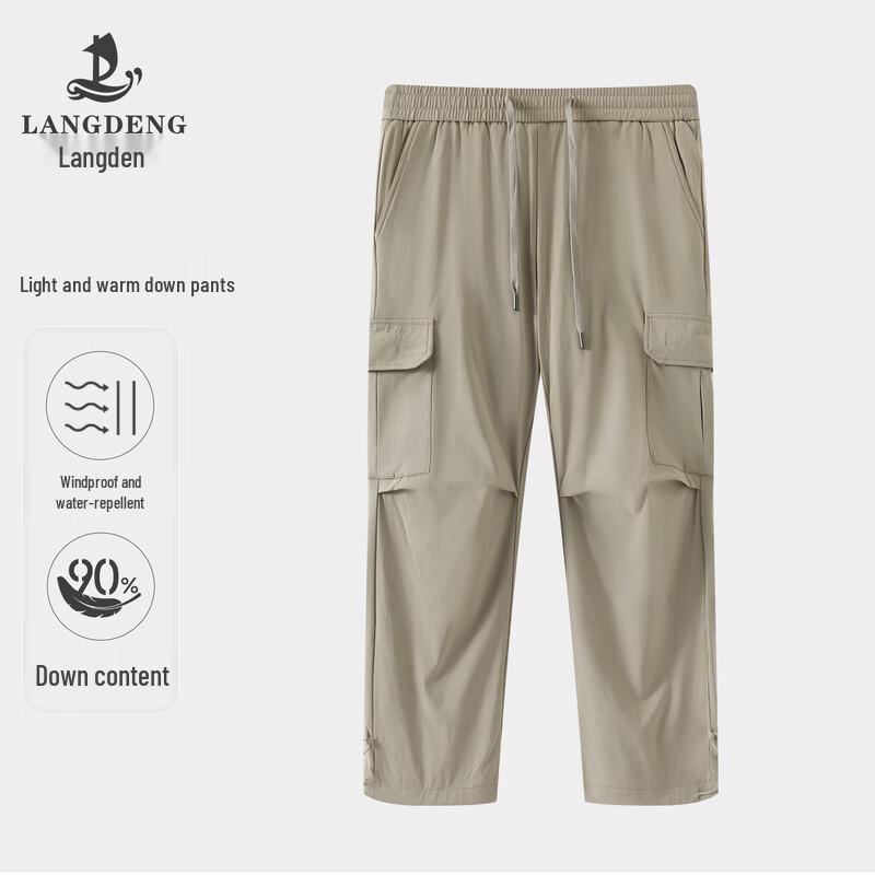 Langdeng Men s Windproof Waterproof Down Cargo Pants L