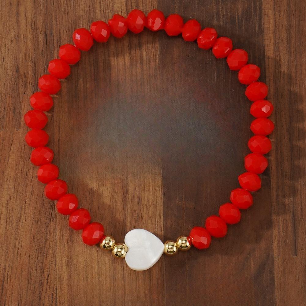 Handmade Red Shell Heart-shaped Bead Bracelet, A Luxurious and Prosperous Valentine's Day Gift with Extraordinary Significance, Suitable