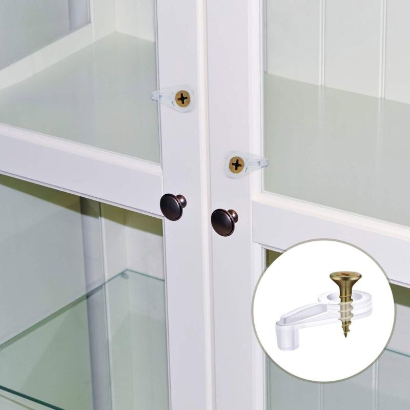 50PCS Glass Clip Set Strong & Sturdy Clips with Screws for Cabinet Glass Fixing