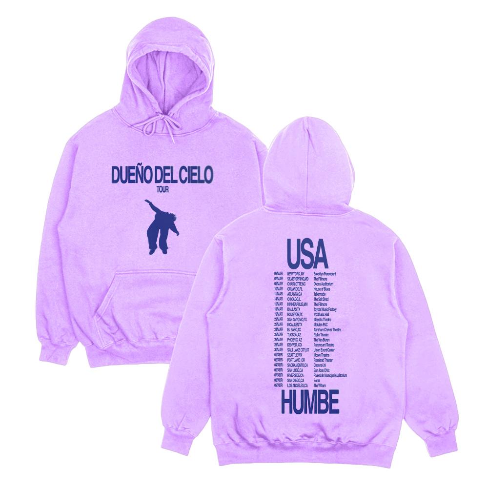 Humbe DUENO DEL CIELO Tour 2026 Hoodies Casual Long Sleeve Sweatshirts Cool Clothes Top Women Men High Street Loose Hoody