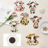 6Pcs Acrylic Animals Diamond Art Magnets Decals Diamond Painting Refrigerator Magnet DIY Fridge Stickers for Car Mailbox Decor