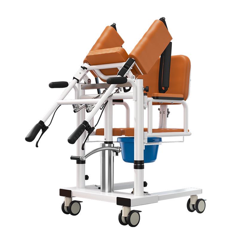 Elderly Care Hydraulic Sit-Up Lift Wheelchair with Commode
