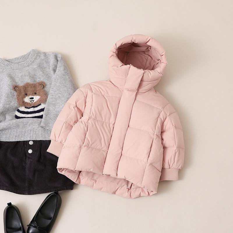 

Girls Mid-Length Winter Down Jacket - 90% Down, Sizes Small to Large 23175 110cm рожевий