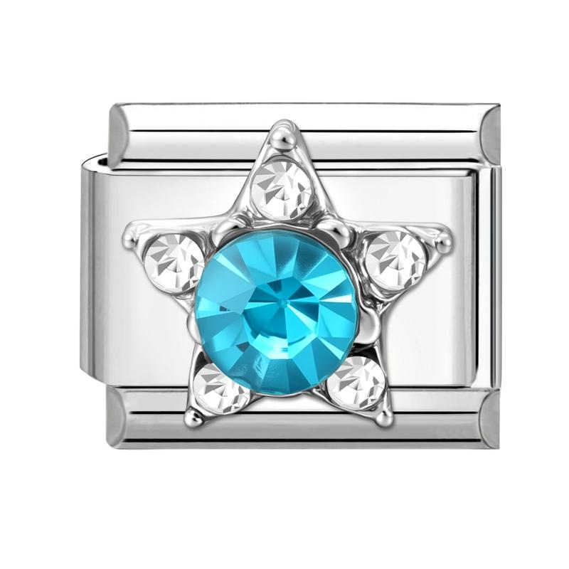 

Fashion Shiny Stars Zircon Flowers Cherry Charm Italian Links Fit 9mm Stainless Steel Bracelet Making DIY Jewelry Gifts