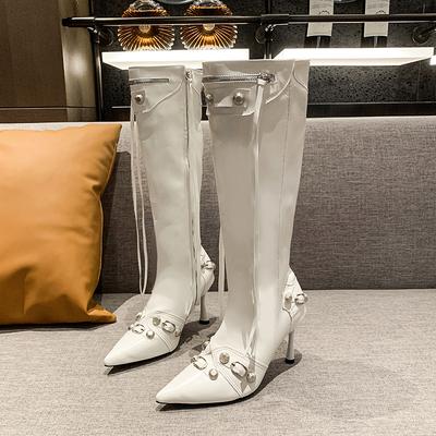 Sexy Spitzschuh Hohe Stiefel Damen Kniehoch Absatz Ritterstiefel Designer 2025 Winter Neue Schuhe Kleid Party Damen Pumps