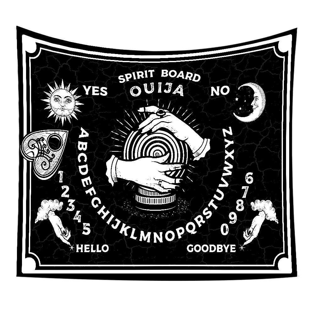 VIKAMA Sonnengott und Mondgöttin Wandteppich Schwarz und Weiß Mystische Astrologische Hängedekoration Bohème Stil Schlafzimmer Wanddekoration