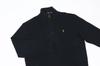 Ralph Half Zip Pullover Plain Sweatshirt Leather Pull Pony Embroidery (Polo Lauren) Men's 0102999-XXL-BLACK [Item]