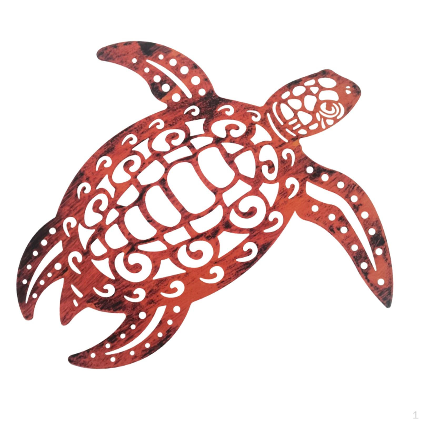 

Металлическое ажурное настенное украшение в виде морской черепахи 11,6x11,6 дюйма, подвесной орнамент для гостиной, легко Style C