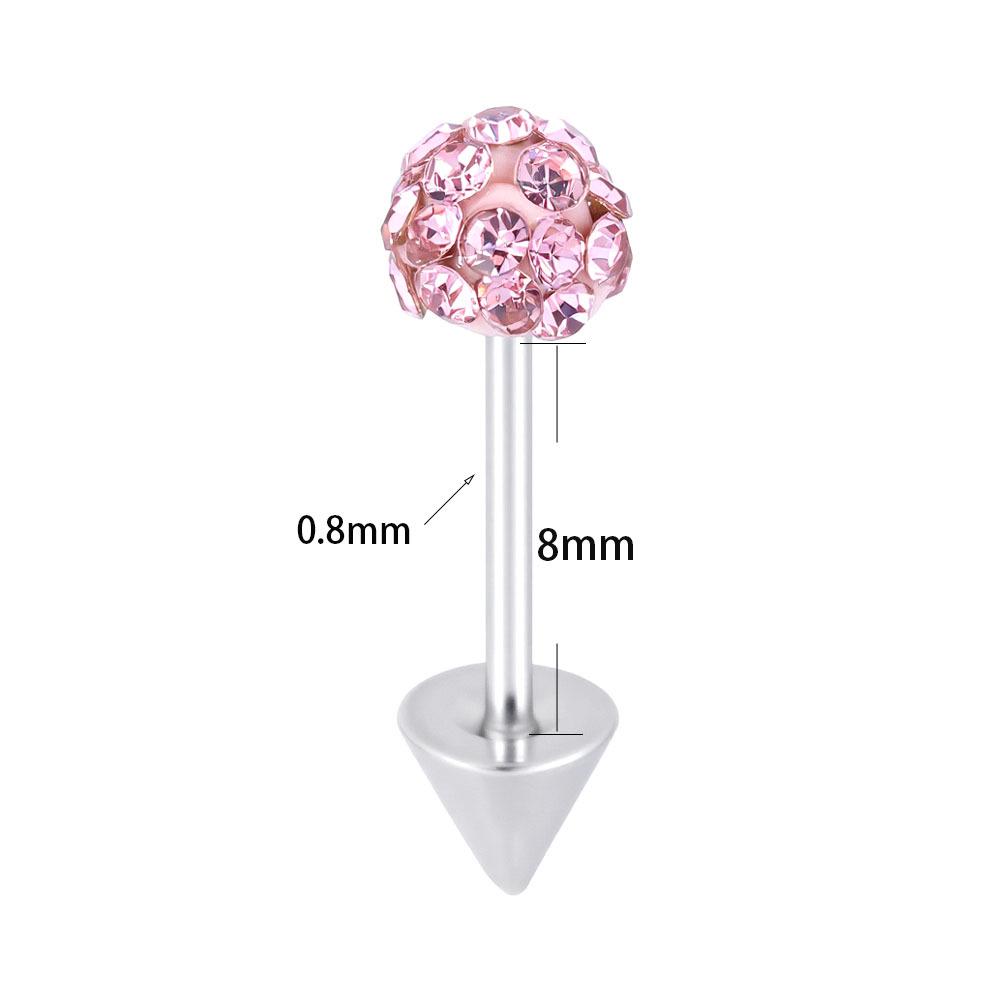 Double-Headed Titanium Steel Ear Spike Cartilage Stud for Upper Helix Piercing