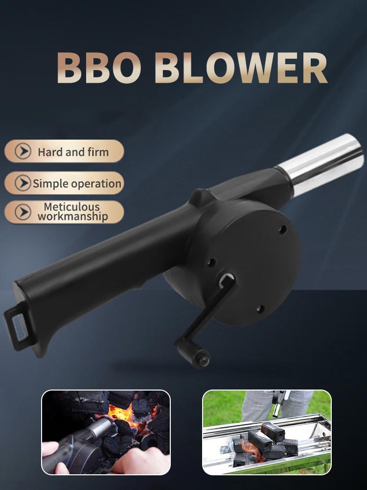 BBQ Fan Air Blower Fast Fire Starter Portable Manual Hand Crank for Outdoor Picnic Camping Cooking Barbecue Charcoal Grills Stov