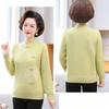 Chinese Style Autumn Knit Sweater for Women Elegant Mom Fashion Warm Fall Top