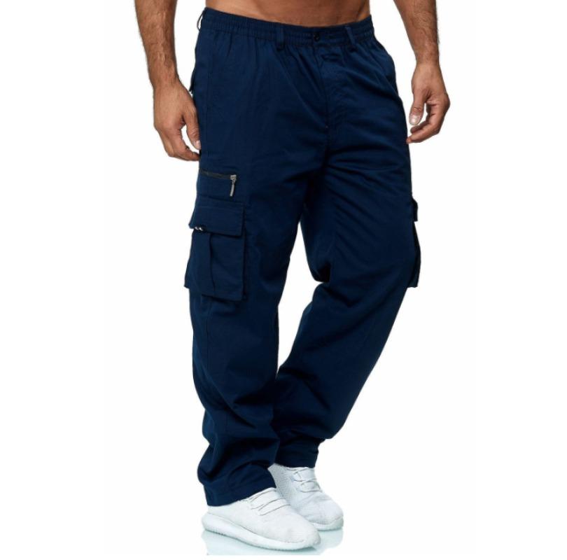 Men's Casual Multi-pocket Loose Straight-leg Cargo Trousers Fashion Casual Pants