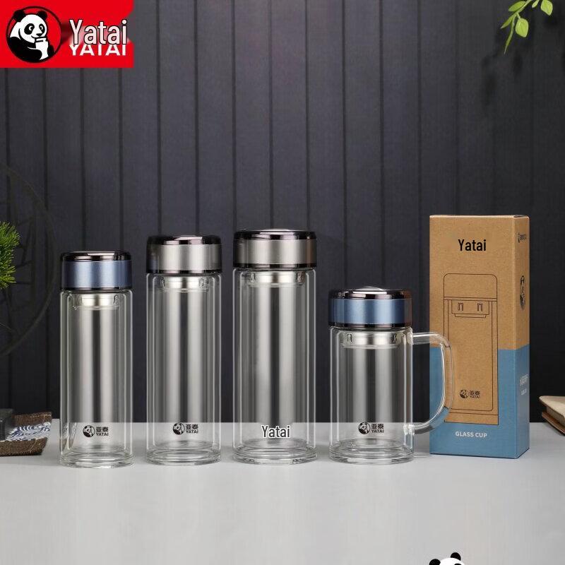 YATAI Double Wall Glass Tea Infuser Bottle 360ml
