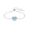 Idyllia Heart Pattern Rhodium-Plated Crystal Bracelet Women Bracelet Blue 5687621