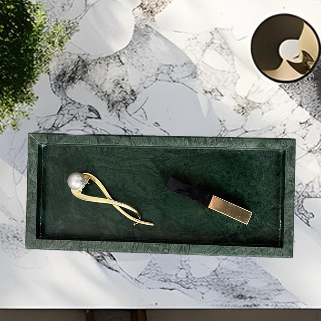 Marble Serving Tray Bathroom Vanity Perfume Holder Jewlery Dish for Dresser Coffeeshop