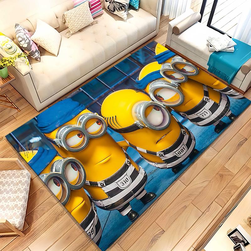 Cute Minions cartoon Living Room Non-Slip Area Rug Soft Carpet for Bedroom Kids Playroom Sofa,Home Decor Doormat Gift